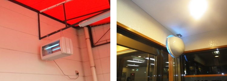 (左)電撃殺虫器 (右)捕虫器