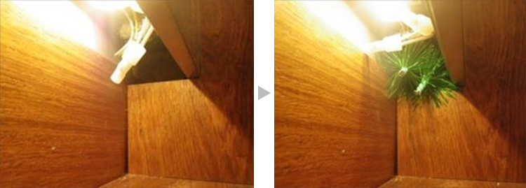 防鼠ブラシによる遮断作業