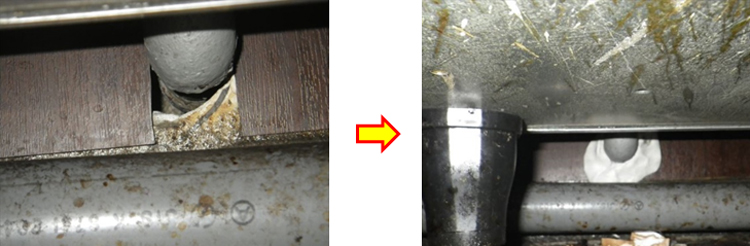 防鼠パテによる遮断作業